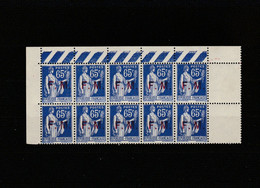 EX-PR-22-04 FRANCE OVERPRINT ''F.M'' IN BLOCK OF 10. WITH THE MARGES - War Stamps