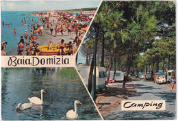 Camping Baia Domizia (Sessa Aurunca, Caserta) - 3 Vedutine - Animata, Viaggiata 1971 - Caserta