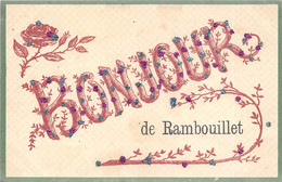 78-RAMBOUILLET- BONJOUR DE RAMBOUILLET- CARTE A PAILLETTES - Rambouillet