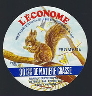 étiquette Fromage 30%mg  L'économe Poitou Lait Chaivigny 86 "écureuil" - Kaas