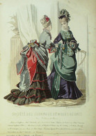 Gravure De Mode Sociétété De Modes Réunis 1874 N°141 - Estampas & Grabados