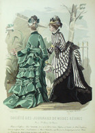 Gravure De Mode Sociétété De Modes Réunis 1874 N°166 - Estampas & Grabados