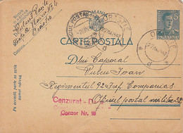 W2498-WW2 CORRESPONDENCE, CENSORED DEVANR 18, PO NR 32, KING MICHAEL POSTCARD STATIONERY, 1942, ROMANIA - Storia Postale Seconda Guerra Mondiale