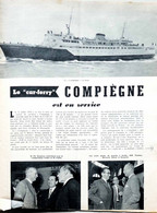 Article Papier 3 Pages LE CAR FERRY COMPIEGNE EST EN SERVICE Septembre 1958 VDR - Unclassified