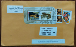 CANADA, 2005,TIGER BLOCK, MINIATURE SHEET ODD SHAPED, STAMPS, USED COVER TO USA. - Covers & Documents