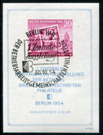 DDR / E.GERMANY 1954 Stamp Day Block Used.  Michel Block 10 - Gebruikt