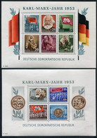 DDR / E.GERMANY 1953 Karl Marx Year Perforated Blocks MNH / **. .  Michel Block 8A-9A - 1950-1970