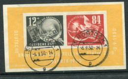 DDR / E.GERMANY 1950 DEBRIA Philatelic Exhibition Block Used With Postal Datestamp (Tagesstempel)   Michel Block 7 - Used Stamps