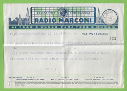 História Postal - Filatelia - Rádio Marconi - Telegrama - Telegram - Philately  - Portugal - Storia Postale