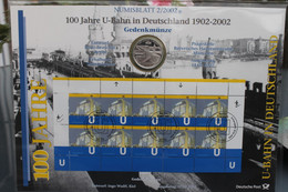 Deutschland Numisblatt 2/2002 "100 Jahre U-Bahn In Deutschland" Mit Beiblatt ! - Non Classés