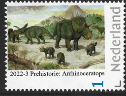 Nederland  2022-3  Prehistorie: Arrhinoceratops    Postfris/mnh/neuf - Unused Stamps