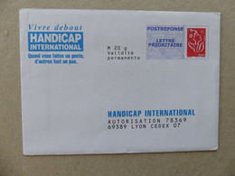 Postreponse Handicap International  Vivre Debout - Karten/Antwortumschläge T