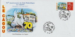 14306  TIMBRE PERSONNALISÉ - 70é Anniversaire Du Club Philatélique "LE CAGOU" - Storia Postale
