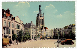 Courtrai - Eglise Saint Martin - Grand' Place  - Kortryk - St Martens Kerk Groote Markt - Old Timers -Edit. R Vandeleene - Kortrijk