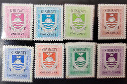 SO) KIRIBATI, LOT OF 8 STAMPS IN A VARIETY OF COLORS, DEPARTURE - Kiribati (1979-...)