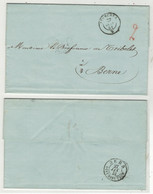 Suisse // Préphilatélie // Lettre De Avenches Pour Berne Le 27.01.1851 - ...-1845 Préphilatélie