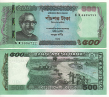 BANGLADESH   New 500  Taka   P58k.  Dated 2019   ( Sheikh Mujibur Rahman + River Scene At Back ) UNC - Bangladesh