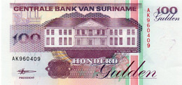 SURINAME 100 GULDEN 1998  P-139b  AUNC - Surinam