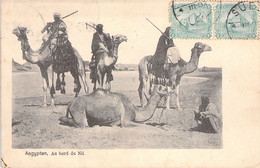 CPA Aegypten - Au Bord Du Nil -  De Suez à Maubeuge En 1902 - Chameaux - Suez