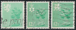 GB 1982 Yv. N°1027 à 1029 - 12p1/2 Vert Clair - Oblitéré - Non Classés