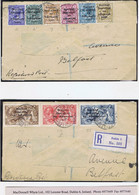 Ireland 1922 Rialtas Overprints First Day Of Irish Control Of Post Office Two Covers With Values To 10s Registered COLLE - Covers & Documents