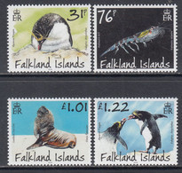 2018 Falkland Islands Fauna Penguins Seals Shrimp Complete Set Of 4 MNH @ Below Face Value - Falkland