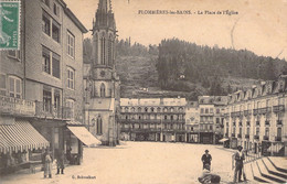 CPA Plombières Les Bains - La Place De L'église - Animé - 1913 - Plombieres Les Bains