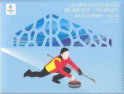 China 2020-25 Beijing 2022 Winter Olympic Game Ice-sports Sheetlet Folder（hologram Words On Folder） - Hiver 2022 : Pékin