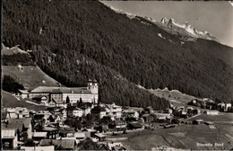 ! S/w Ansichtskarte 1952, Schweiz, Disentis, Graubünden, Bahnhof, Eisenbahn - Disentis/Mustér