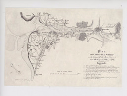 Plan Cours D'eau De Somme Et Canal De Basse Somme Abbeville à Saint Valery Et La Mer XIXè S. Archives Dép (géographique) - Saint Valery Sur Somme