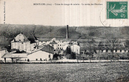 CPA   01   MONTLUEL---USINE DE TISSAGE DE SOOIRIE---LA SORTIE DES OUVRIERS---1911 - Montluel