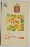 Indonesia Chip Card 140 Unit Rp 18,480 Orchids Painting - Indonesia