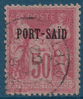 Colonies France Port Said N°14 50c Rose N/B Oblitéré TTB Signé SCHELLER - Oblitérés