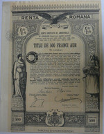 Renta Unificata 4 % Amortibila -titlu Purtat. De 500 Fr Aur (1929) - Non Classés