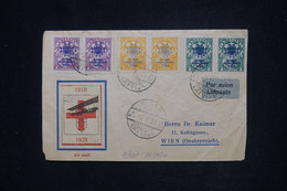 LETTONIE - Enveloppe De Riga Pour Wien En 1927 Par Avion, Affranchissement Surchargés  - L 120215 - Lettland