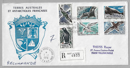 11 - TAAF PO55/60 FDC 1.1.1976 St PAUL-AMS Faune Polaire Série Complète. Pli Recommandé, Arrivé Le 20.2.1976 - Covers & Documents