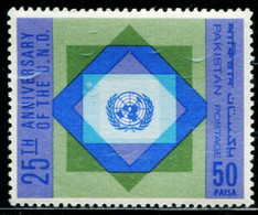PK0189 Pakistan 1970 United Nations 25 Years 1V  MNH - Pakistan