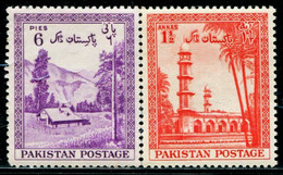 PK0200 Pakistan 1954 Valley Scenery And Mosque 2V MNH - Pakistan