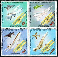 PK0203 Pakistan 1978 Air Force Aircraft Fighter 4V Union MNH - Pakistan