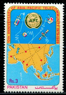 PK0233 Pakistan 1989 Satellite And Map 1V MNH - Pakistan