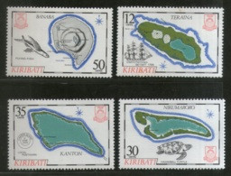 Kiribati 1984 Island Map Geology Ship Fish Sc 436-39 MNH # 259 - Islas