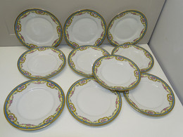 *10 PETITES ASSIETTES PORCELAINE J LAFARGE LIMOGES COLLECTION DECO VITRINE E - Limoges (FRA)