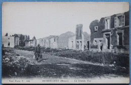 Cpa La Grande Rue Béthincourt Guerre 14 18 - Autres Communes