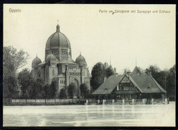 POLAND 1913 OPPELN OPOLE PC SHOWING A SYNAGOGUE WHICH WAS BURNT BURNED DOWN 1938 JUDAICA JEWS REPRINT ICE HOUSE - Giudaismo