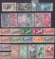 GUYANE - 1933/1947 - POSTE AERIENNE COMPLETE - YVERT N° 11/37 ** MNH (19+28/34 * MLH) - COTE = 162 EUR. - Ungebraucht