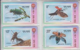 CHINA INSECTS GREEN TIGER STAG CARDINAL BEETLE COCKCHAFER SET OF 4 CARDS - Autres & Non Classés