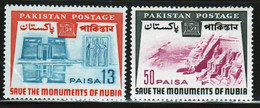 Pakistan 1964 Set Of Stamps Issued To Celebrate Nubian Monuments Preservation In Mounted Mint - Pakistan
