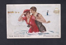 Illustrateur Arthur Butcher To Be Taken In Water Daily Le Blocus Des Côtes Couple Homme Femme Baignade Maillot  De Bain - Altre Illustrazioni
