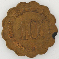 Ouveillan, Commerçants Réunis, 10 Centimes - Monétaires / De Nécessité