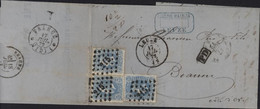 Belgique YT 31 X3 20c Bleu De Prusse Nuance Couleur Léopold II Tarif Double Port Oblitération 215 CAD Leuze 17 7 72 - 1849-1865 Medallones (Otros)